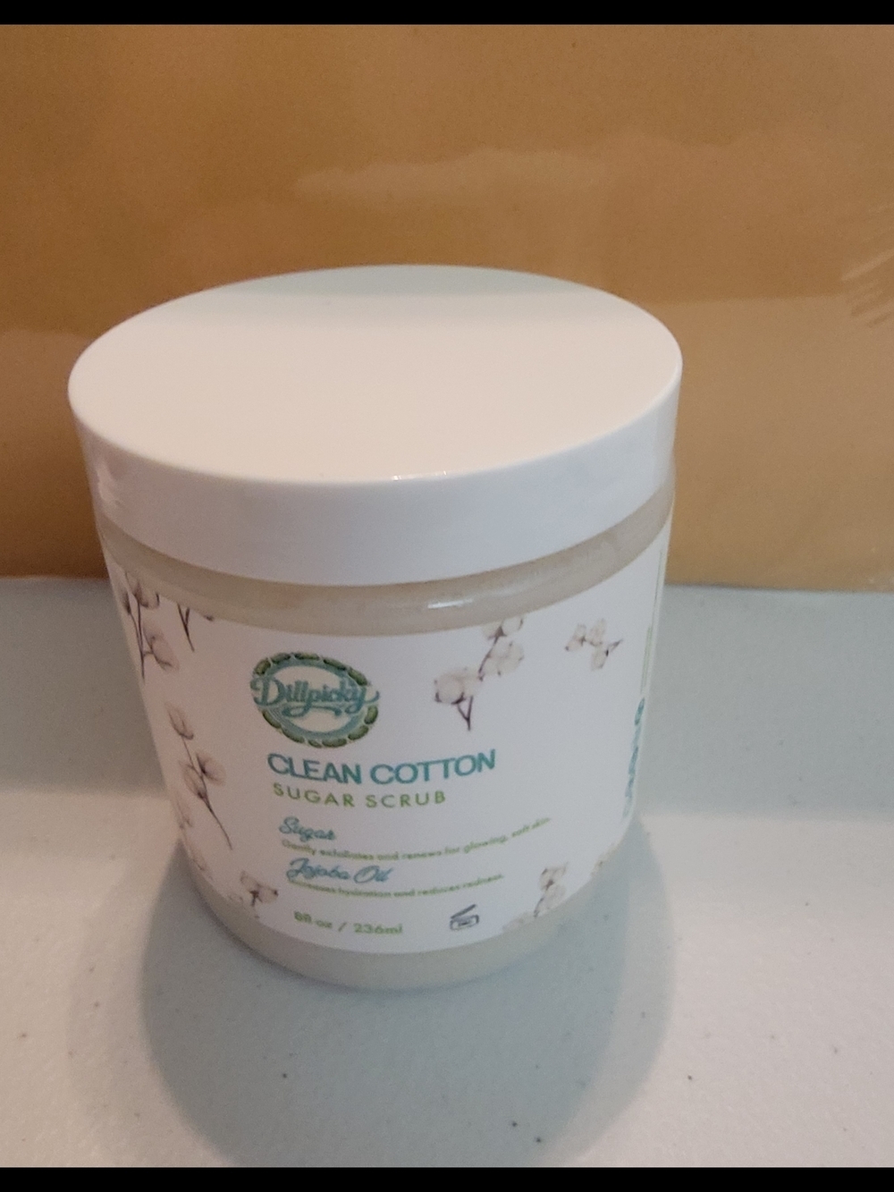 Dillpicky Clean Cotton Sugar Scrub.